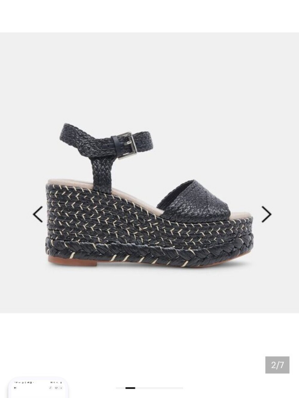 Dolce Vita Black Braided Espadrille Wedge Sandals with Ankle Strap